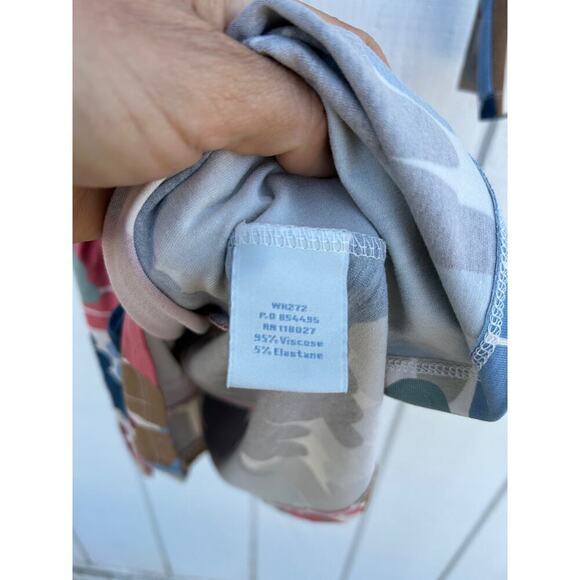 Boden Jersey Short Wrap Dress, Long Sleeve, Colorful Pattern, Size 12R - Picture 3 of 4